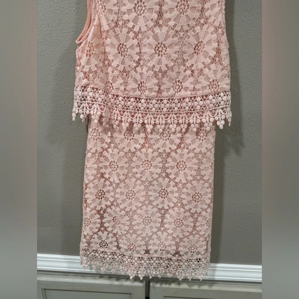Celesta Pink Lace Detailed Dress Size Small - Picture 2 of 5
